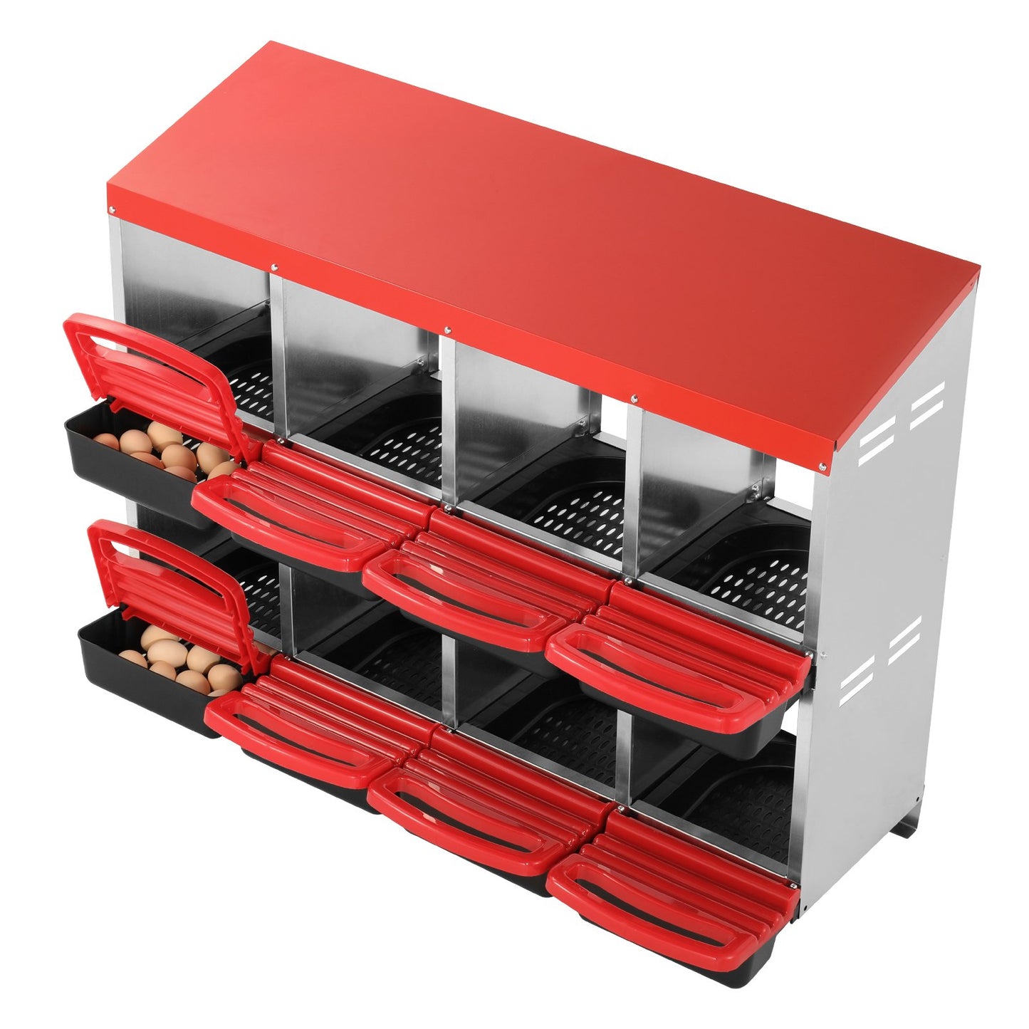 8-fack kycklingbolåda metalllåda med lutande bolådor