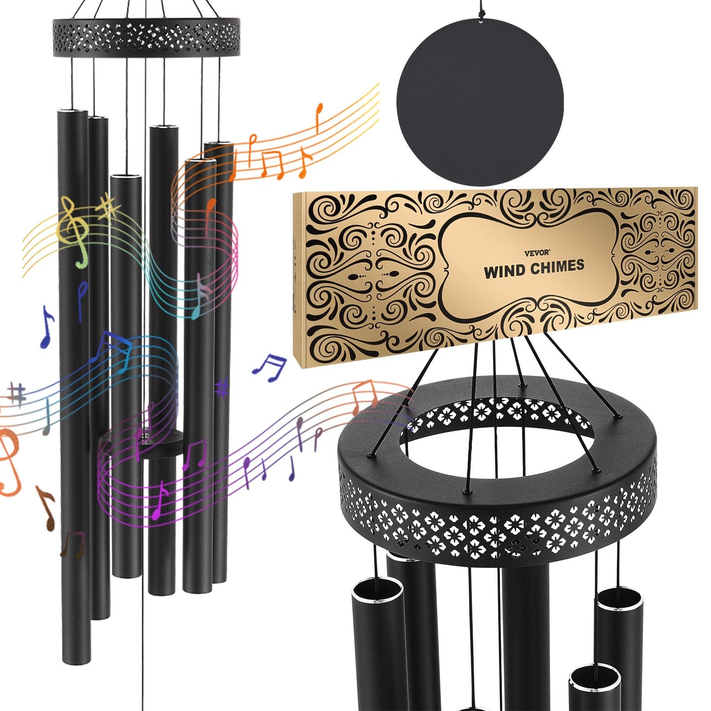 Outdoor Wind Chimes 1473mm Aluminum Memorial Deep Tone Wind Chimes