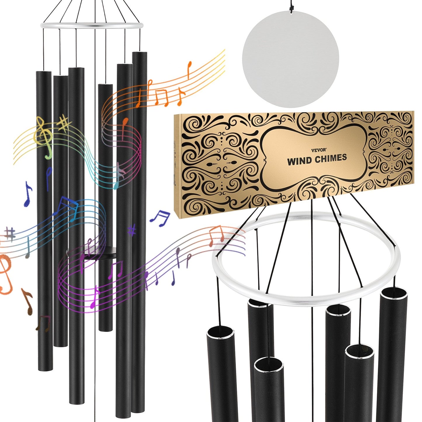 Wind Chimes för utomhus 1677 mm Aluminium Memorial Deep Tone Wind Chimes