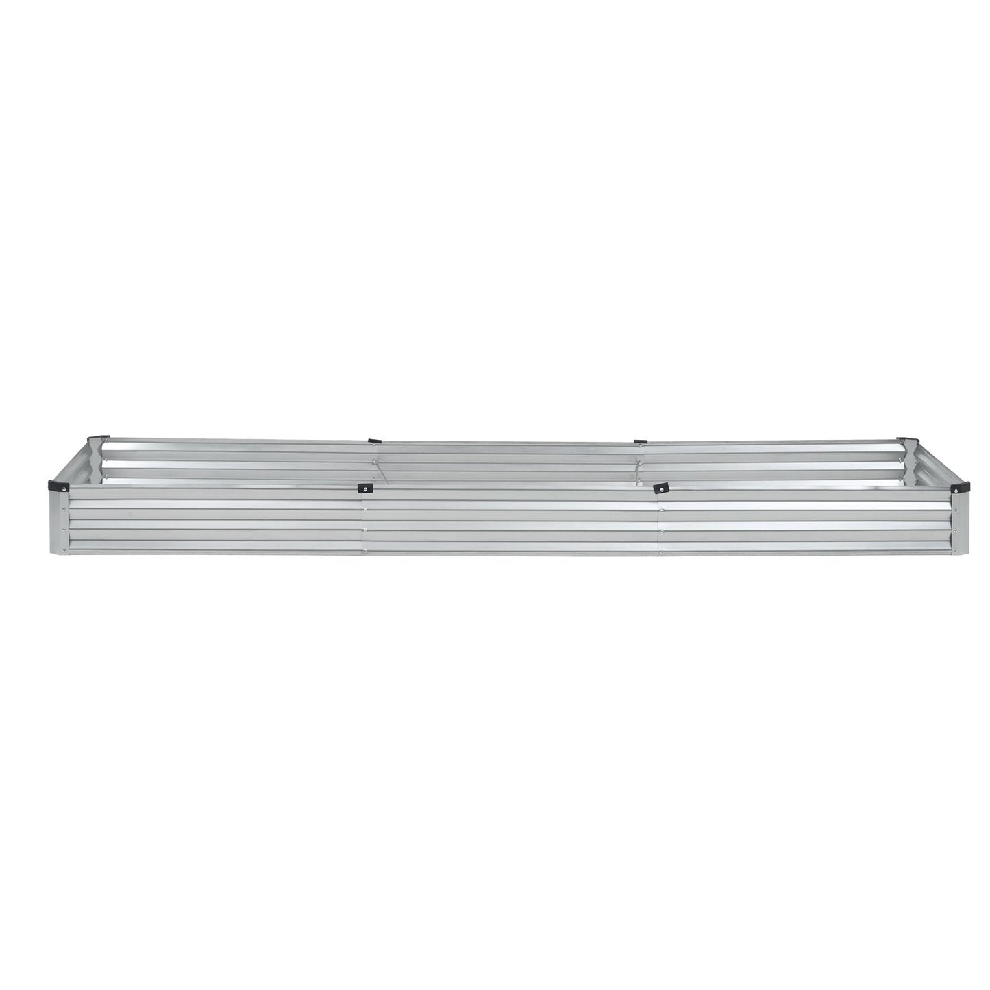 Metal Raised Garden Bed 12x4x1 ft Outdoor Galvanized Planter Box Silver