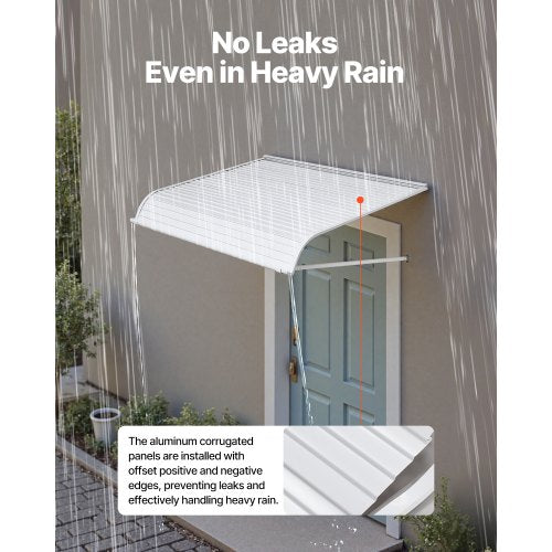 Fenstermarkise, Türmarkise, 48 x 42 Zoll, Markisen aus Aluminiumlegierung für Haustüren