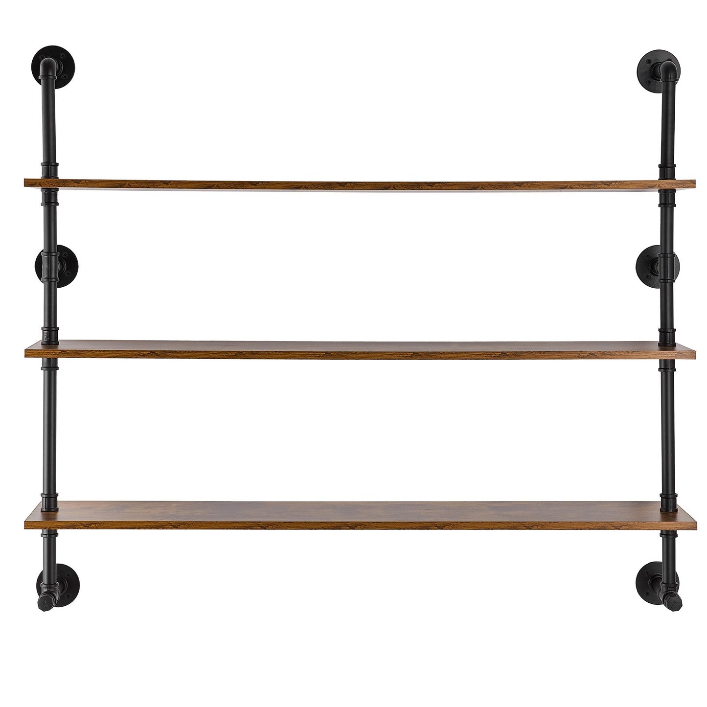 Industrial Pipe Hylla 3-vånings 48x9,84 tum väggfäste för kök sovrum