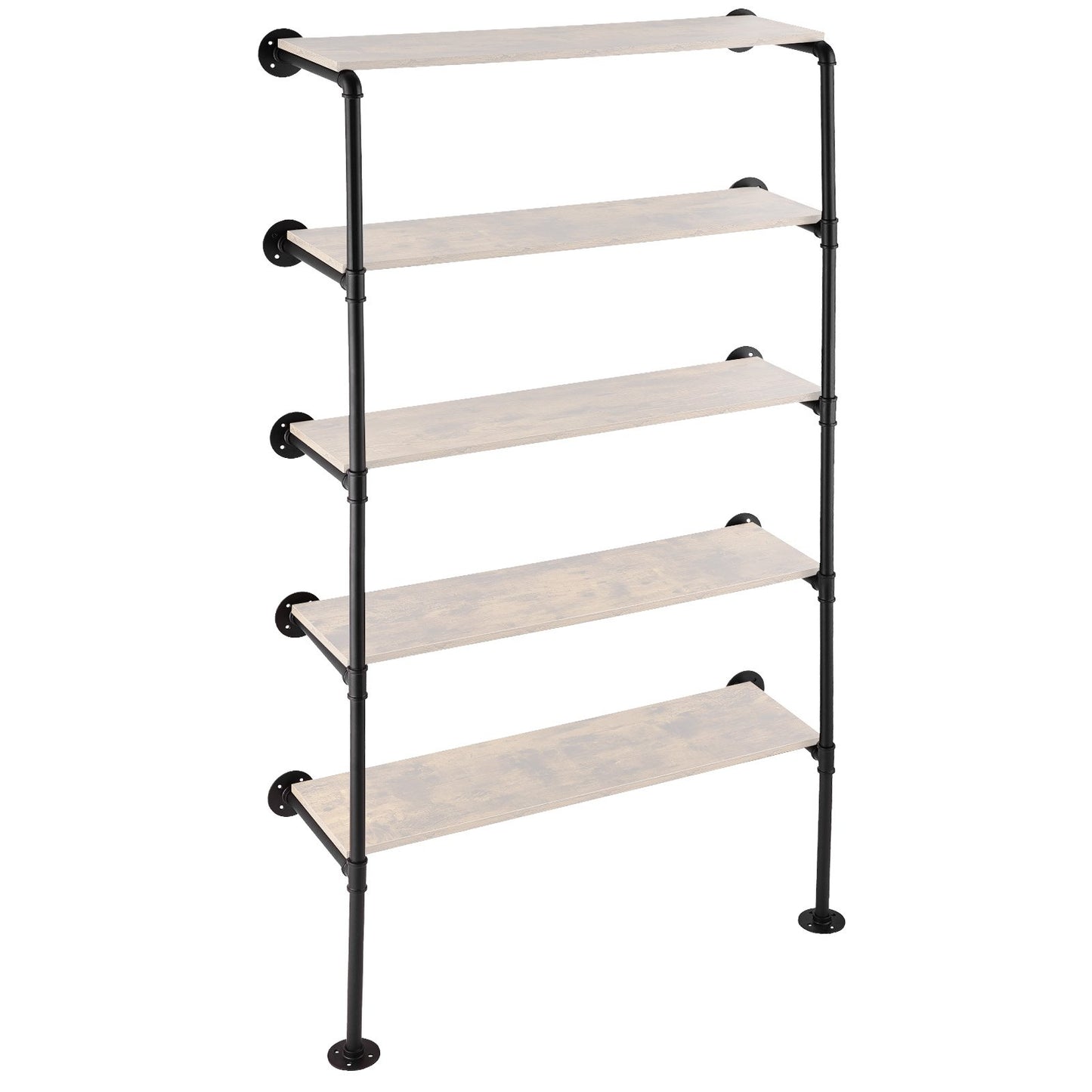 Industrial Pipe Hylla 5 Tier 2PCS 11,8in W Väggmonterade plankor ingår INTE