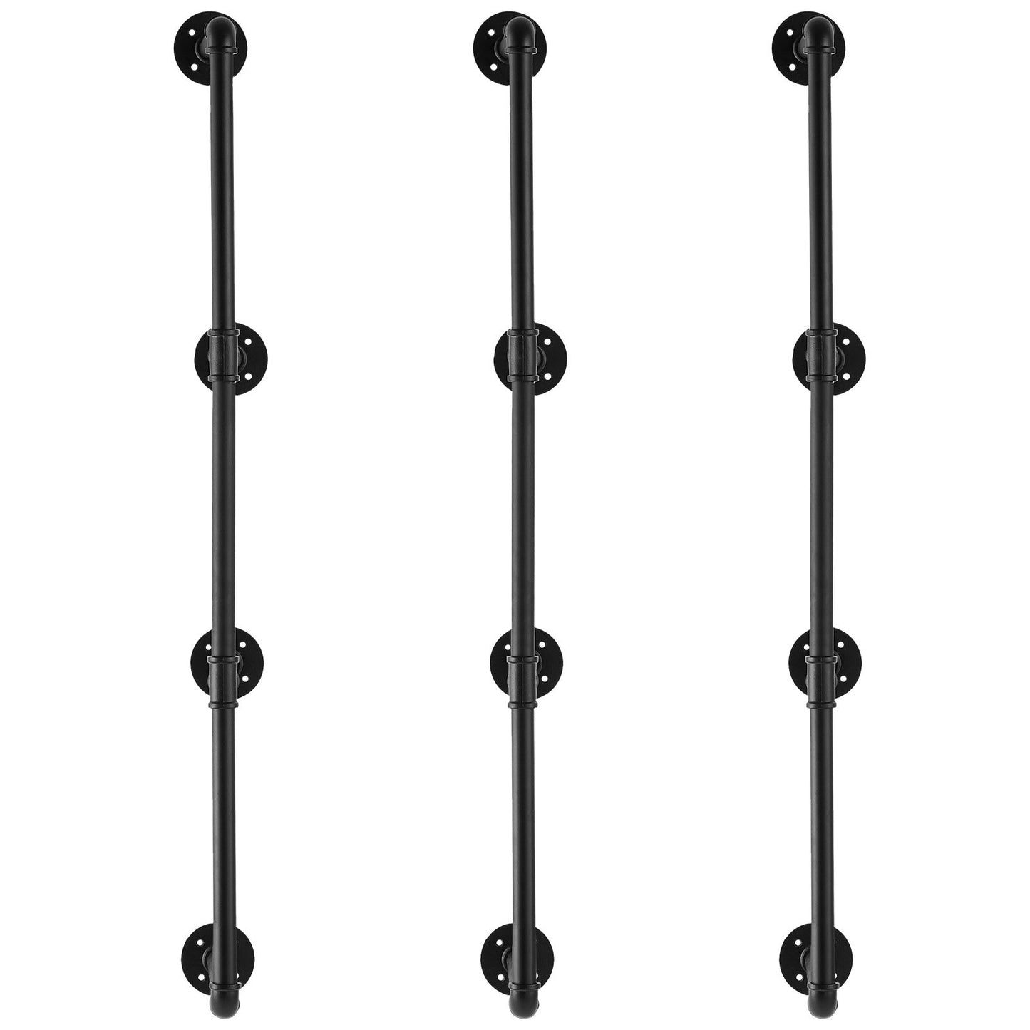 Industrial Pipe Hylla 4 Tier 3PCS 11,8in W Väggmonterade plankor ingår INTE