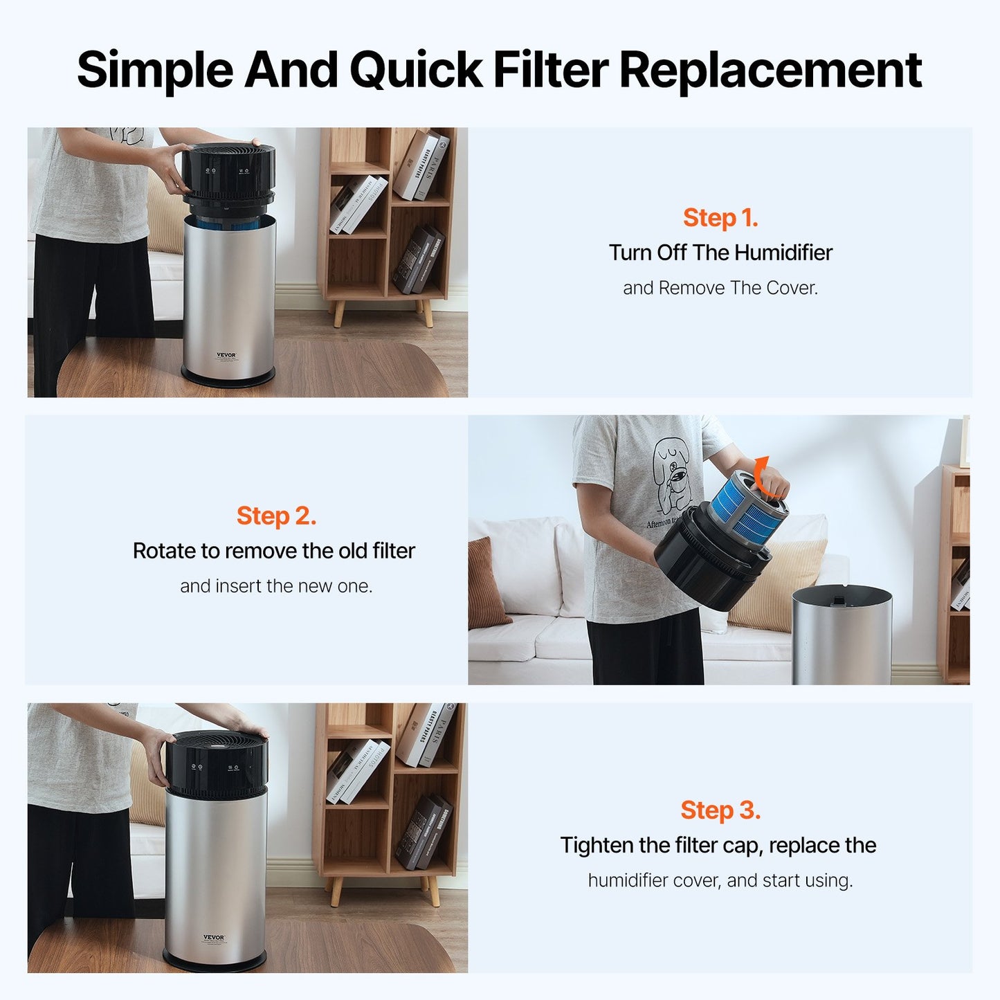 Evaporative luftfuktare ersättningsfilter 2-pack för 10L/2,64G modell