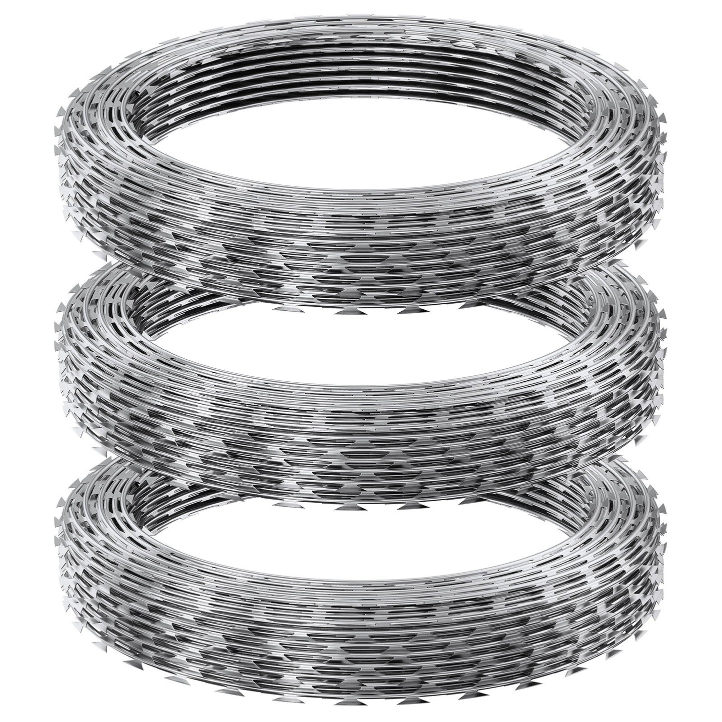 Razor Wires, 147 ft Razor Taggtråd, 3 Rolls Razor Wire Fäktning Razor Razor staket, Razor Ribbon Taggtråd Galvaniserat Razor Wire staket, Rolls Razor for Garden