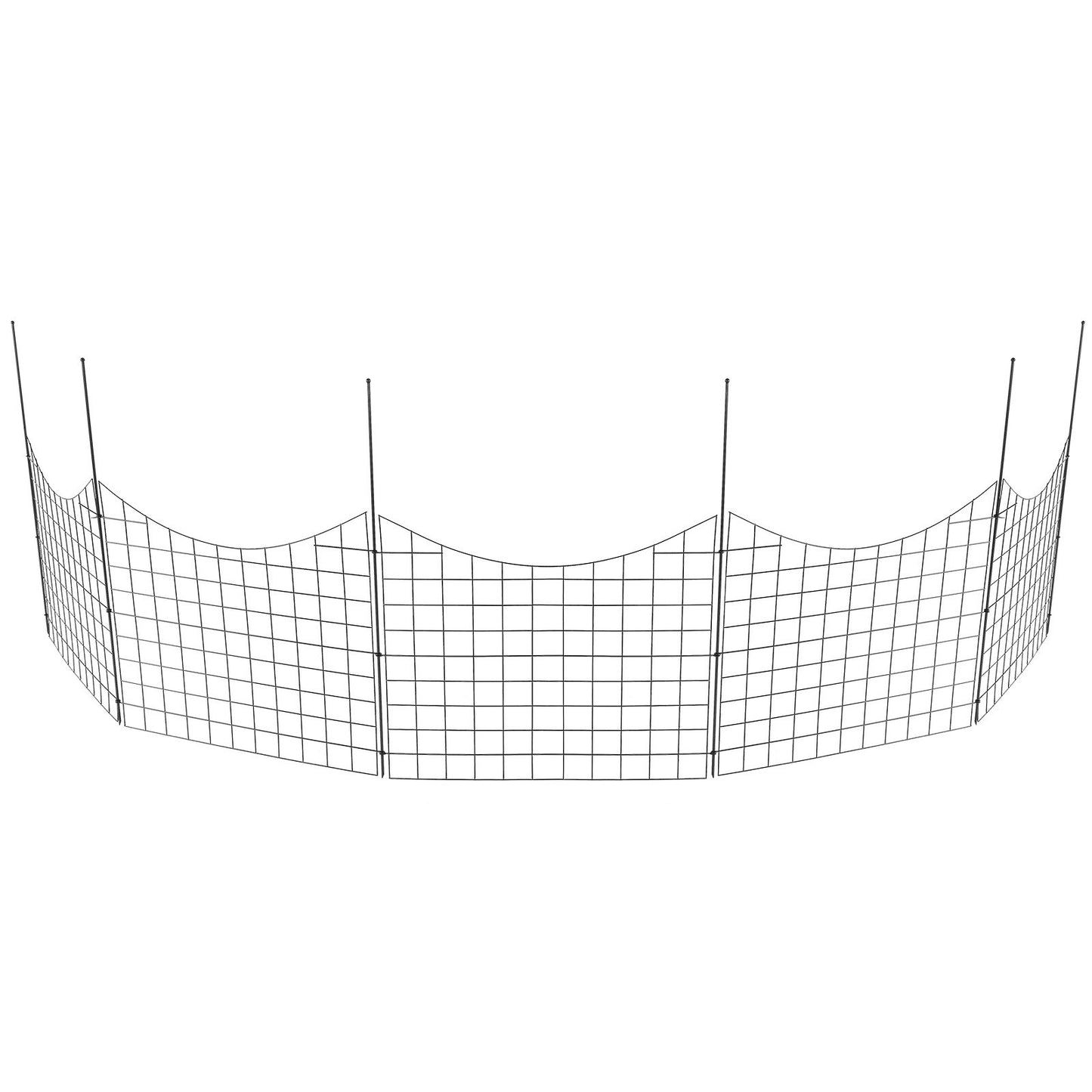 Garden Fence, No Dig Fence 36.6''(H)x29.5''(L) Animal Barrier Fence, Decorative Underground Garden Fence with 2.5 Inch Spike Spacing, Metal Dog Fence for Yard and Patio, 5-Pack