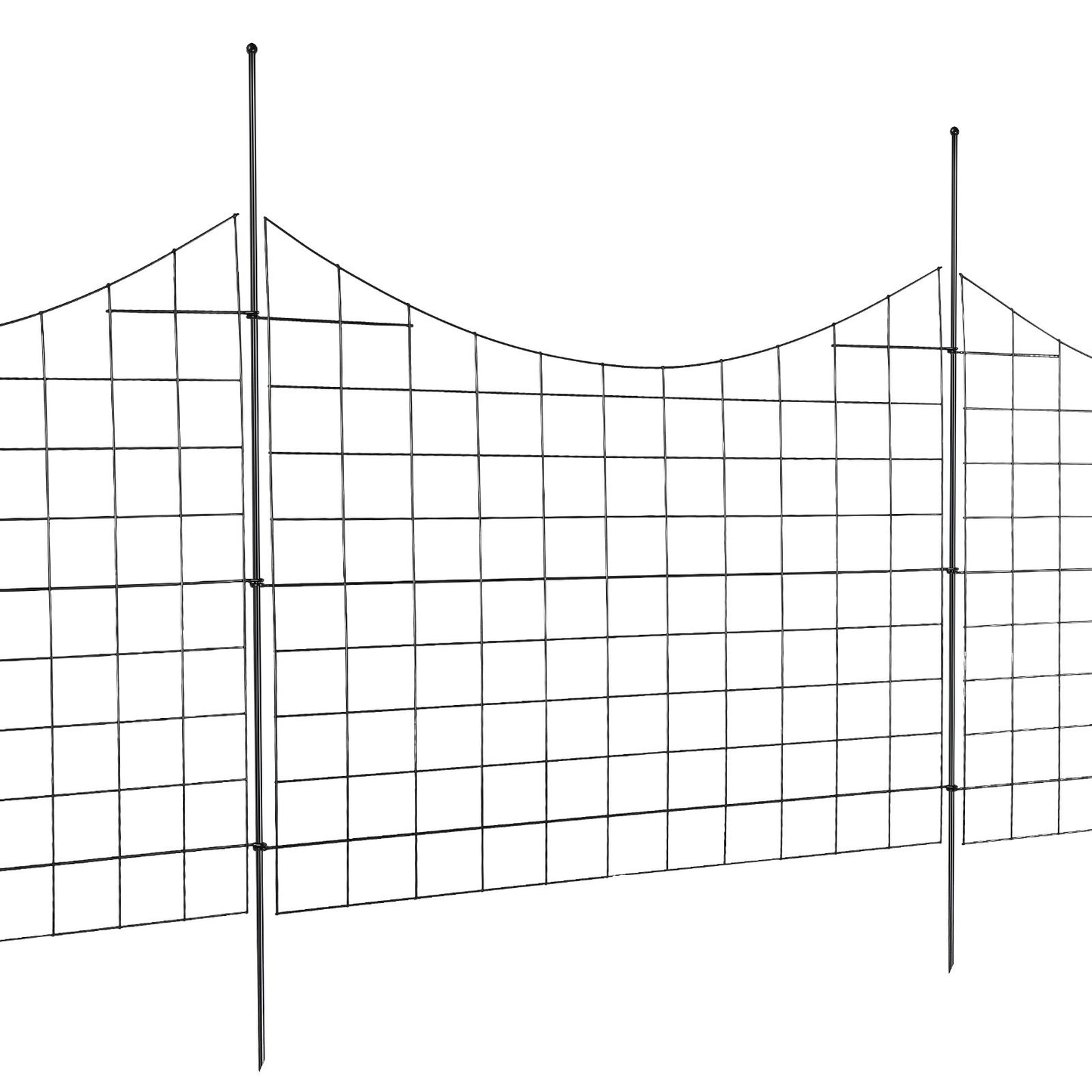 Garden Fence, No Dig Fence 36.6''(H)x29.5''(L) Animal Barrier Fence, Decorative Underground Garden Fence with 2.5 Inch Spike Spacing, Metal Dog Fence for Yard and Patio, 5-Pack