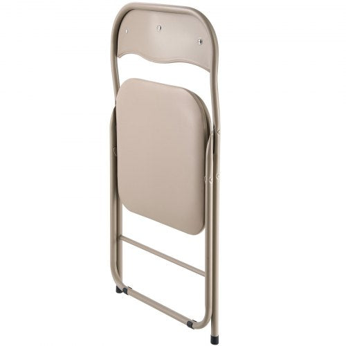4-pack folding chairs portable leather armchairs with padded cushions khaki
