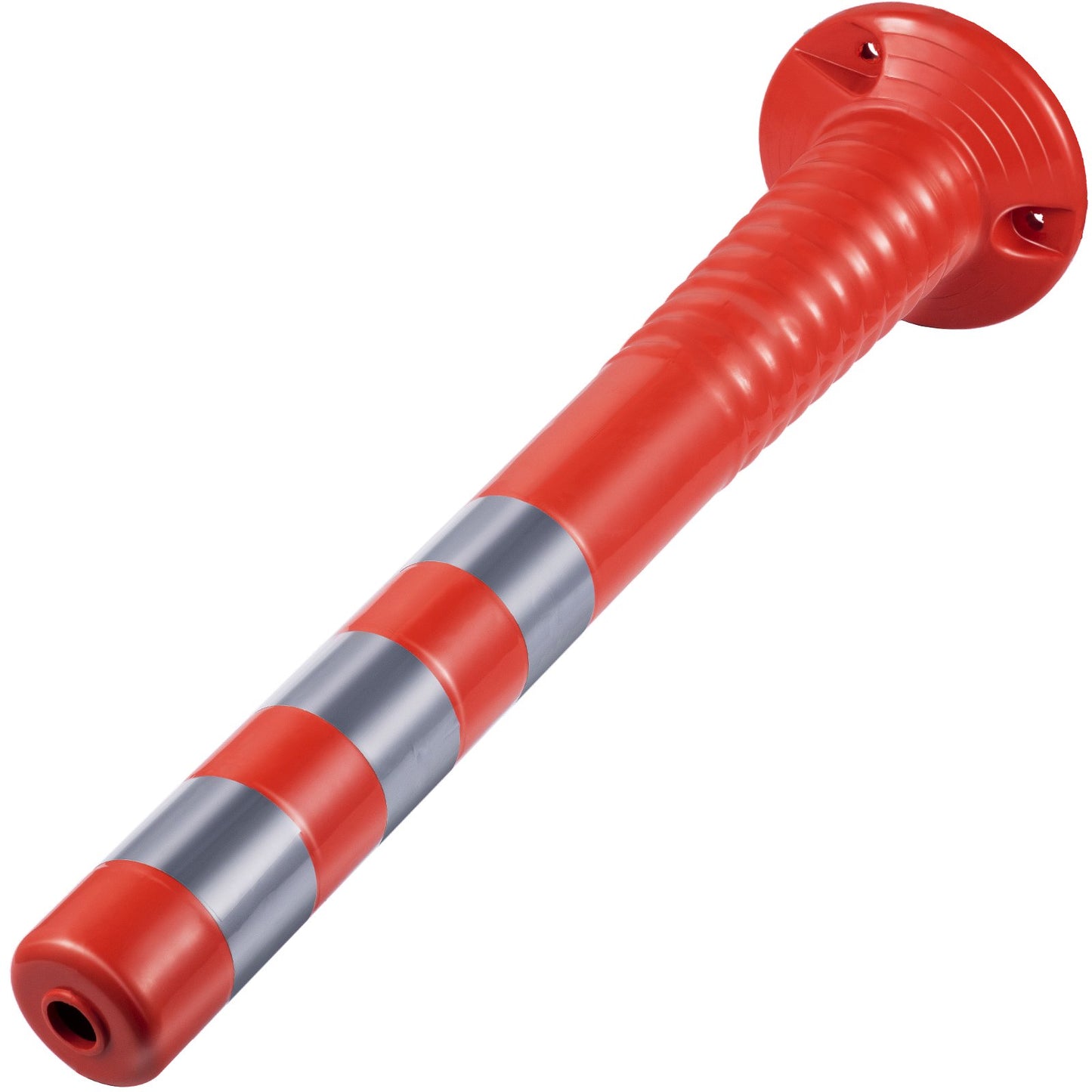 Traffic Delineator, 6 ST-stolpar Channelizer Cone, Delineator Post Kit 30” i höjd, PU Trafikstolpe, Orange säkerhetskoner, Portabla fjäderstolpar med bas, Barriärkoner med reflekterande band