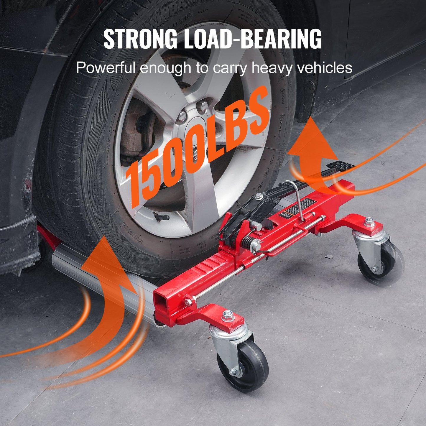 Wheel Dolly Heavy Duty Vehicle Positioning Tire Jack Car Lifter 1500 Lbs
