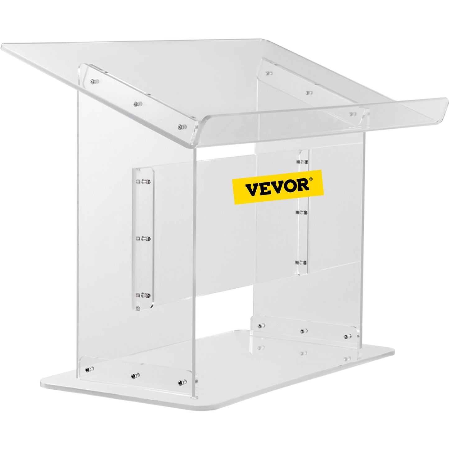 Tisch-Acryl-Podium, 49,5 cm hoch, Plexiglas-Podium, 68,6 x 34,3 cm, Tisch-Acryl-Kanzel für Kirchen, schräge Oberfläche mit Lippe für Buchhalter, transparentes Rednerpult für Vorlesungen, Rezitationen, Reden und Präsentationen