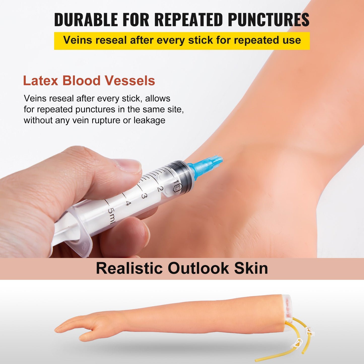 Phlebotomy Practice Kit, IV Venipuncture Intravenous Training, High Simulation IV Practice Arm Kit with Carrying Case, Practice and Perfect IV Skills, for Students Nurses and Professionals