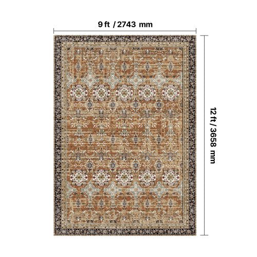 Large area 2.4 x 3.6 m non-slip indoor carpet Vintage brown green