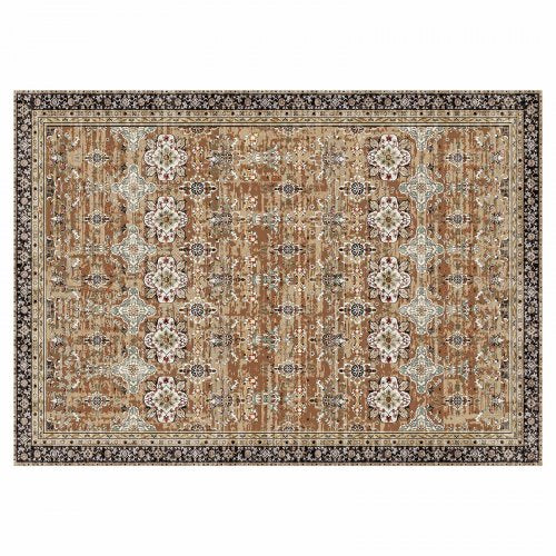 Large area 2.4 x 3.6 m non-slip indoor carpet Vintage brown green