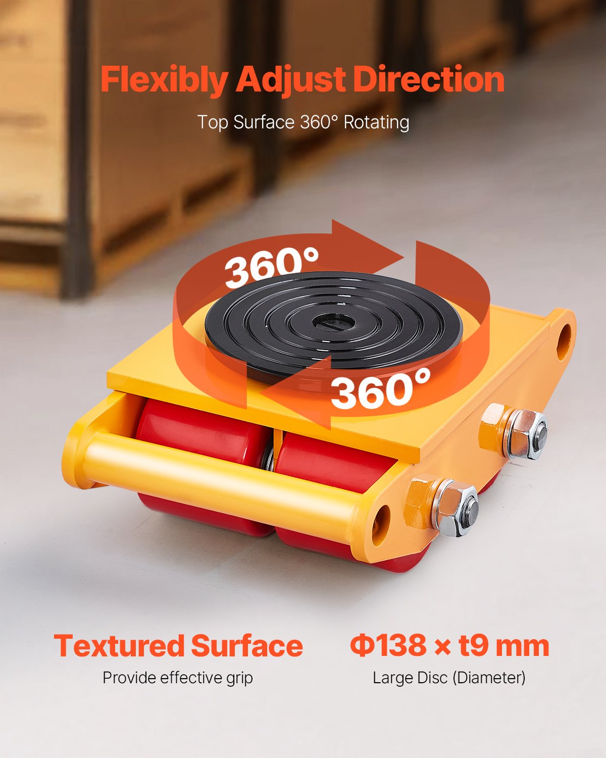 Machine Skate 13228 lbs 6T Machinery Skate Dolly med handtag 360° rotation