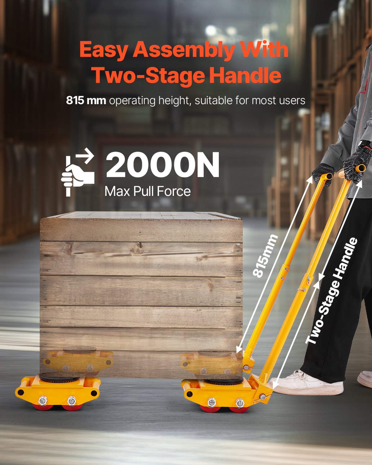 Machine Skate 13228 lbs 6T Machinery Skate Dolly med handtag 360° rotation