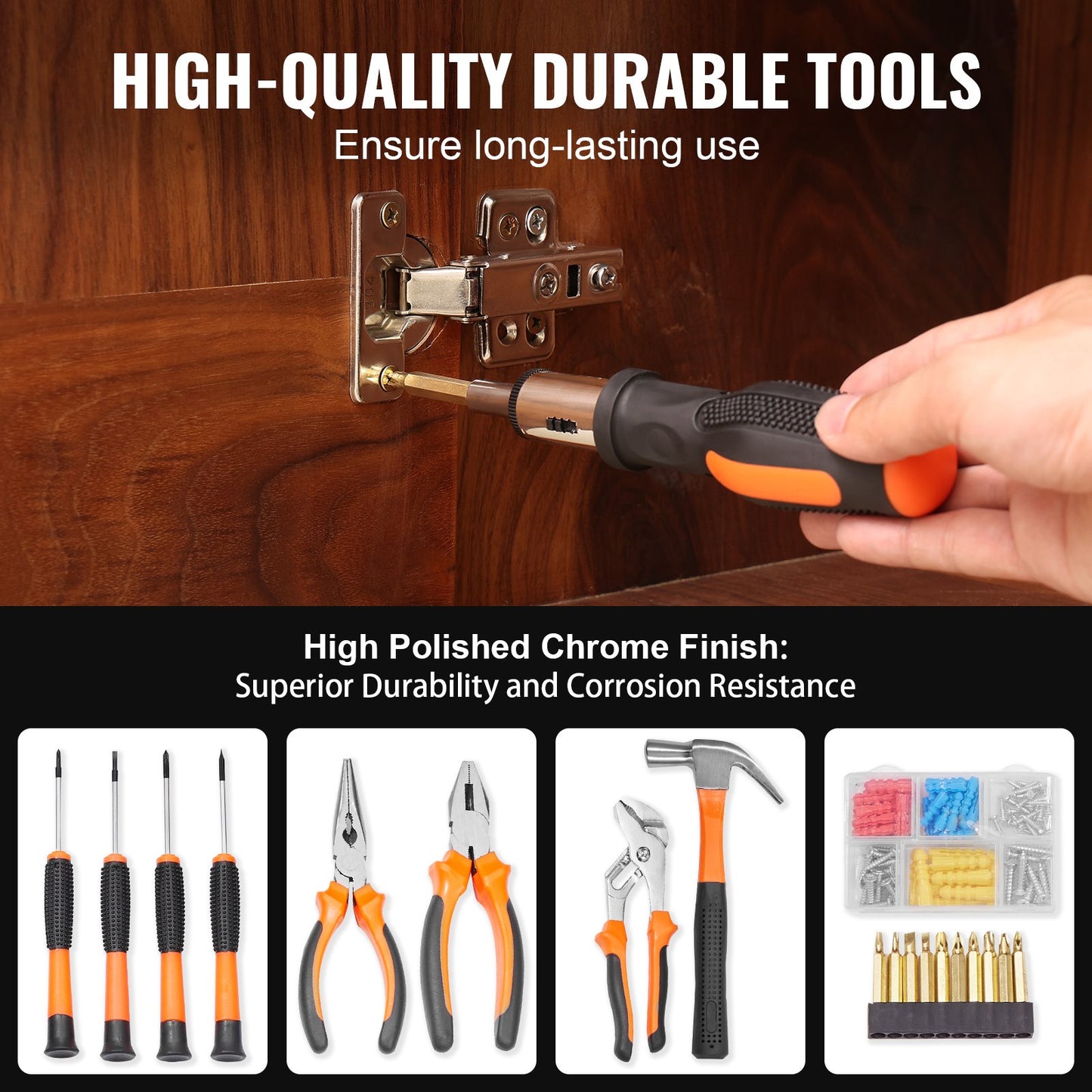 Tool kit 146 pieces household hand tool set with electric drill tool bag