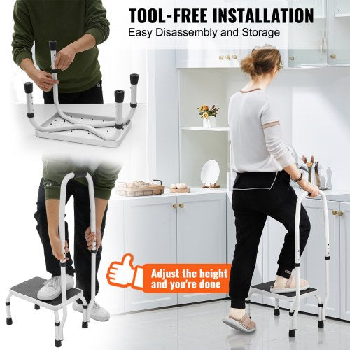 Step Pall Stege 3 Justerbar höjd med handtag Max belastning 150KG för husbilar | EU