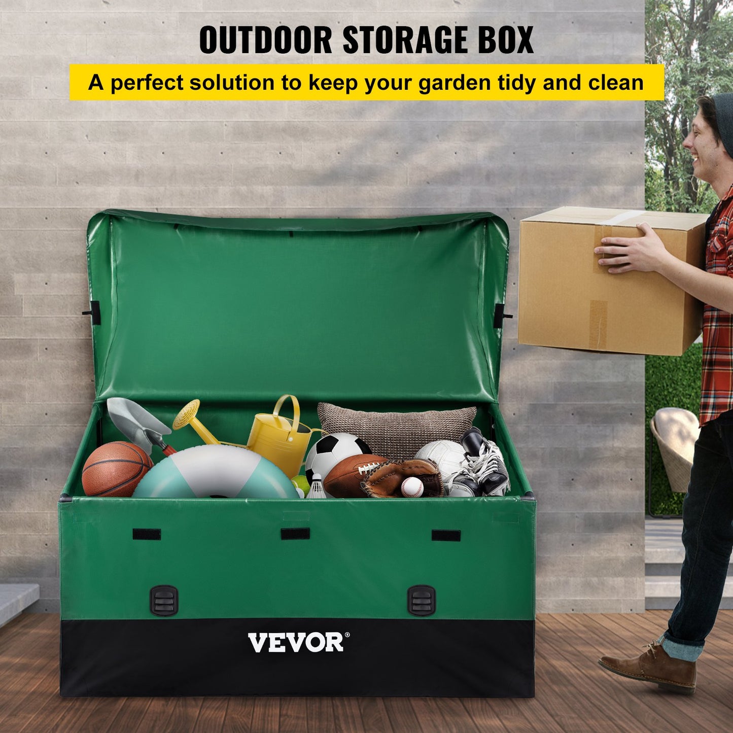 Outdoor-Aufbewahrungsbox, Terrassendeck-Box, 150 Gallonen, wasserdichte PE-Plane