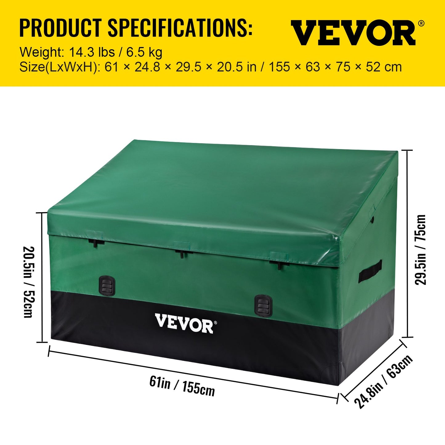 Outdoor-Aufbewahrungsbox, Terrassendeck-Box, 150 Gallonen, wasserdichte PE-Plane