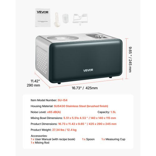 1,5 QT Automatische Eismaschine mit eingebautem Kompressor, kein Vorgefrieren | EU