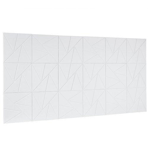 18-pack akustiska väggpaneler 28 x 28 x 1,8 cm självhäftande vita | EU