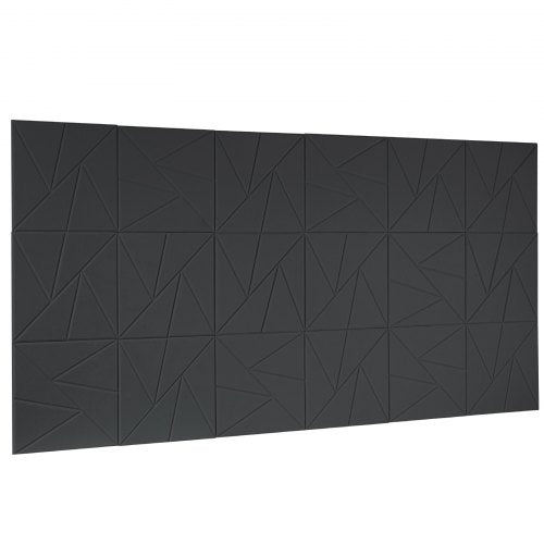 18-pack akustiska väggpaneler 28 x 28 x 1,8 cm självhäftande svarta | EU