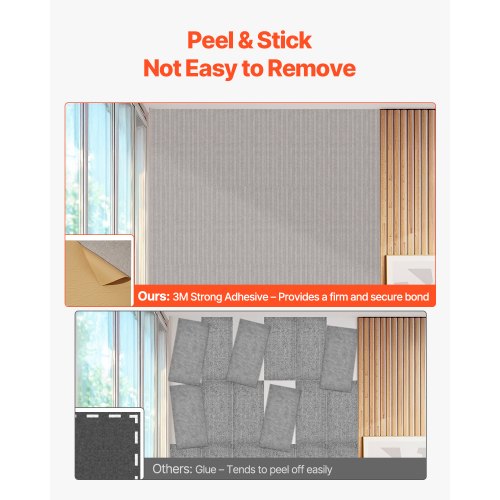 5-pack acoustic wall panels 47.2 x 23.6 x 0.4 inch self-adhesive camel colored