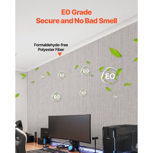 5-pack acoustic wall panels 47.2 x 23.6 x 0.4 inch self-adhesive camel colored