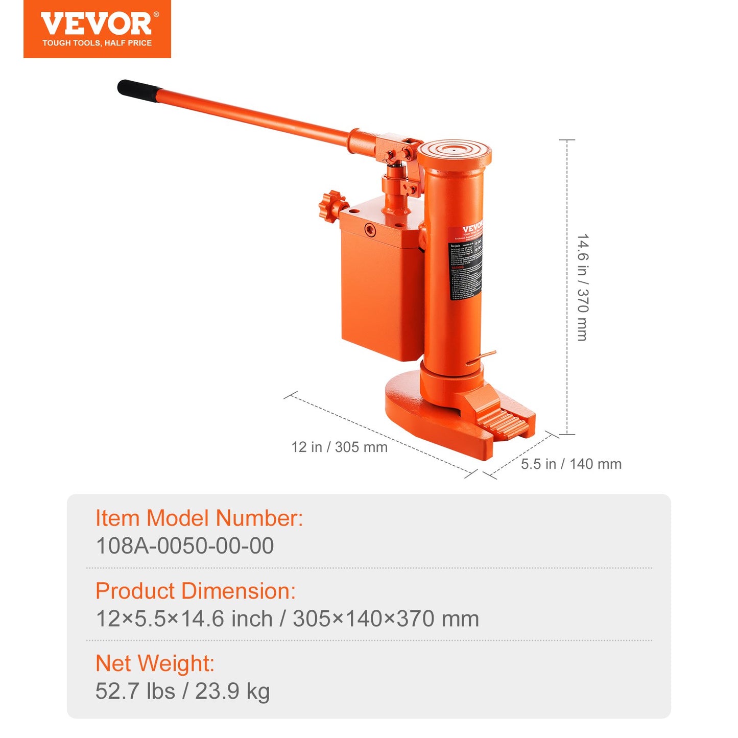 Hydraulic Machine Toe Jack Lift 360° Roterbar 5 T Toe 10 T Toppkapacitet