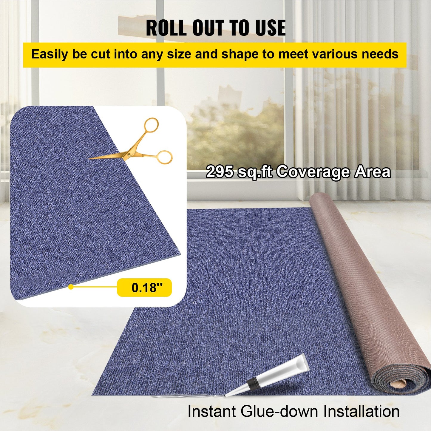 Marine Boat Mat Blue 5.9x49.2' Marine Boat Mat for Porch Garage