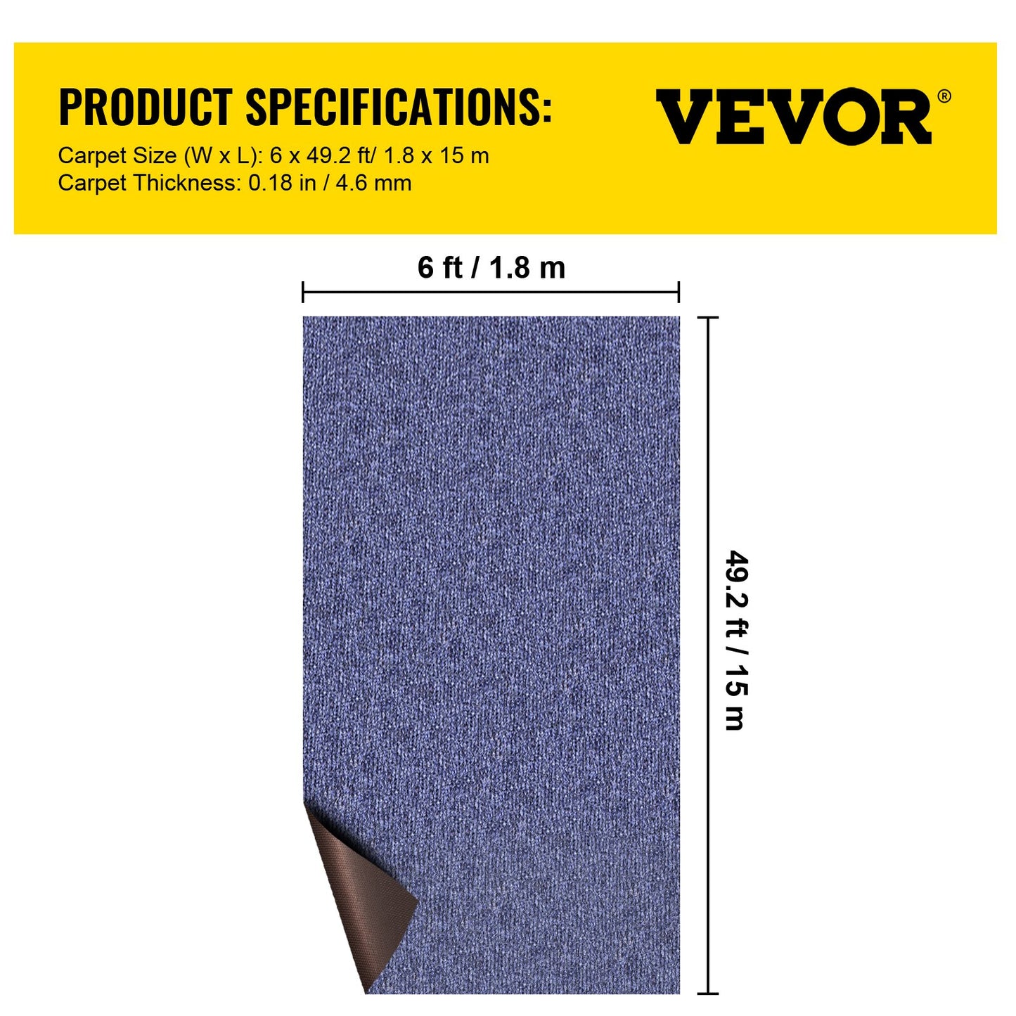 Marine Boat Mat Blue 5.9x49.2' Marine Boat Mat for Porch Garage