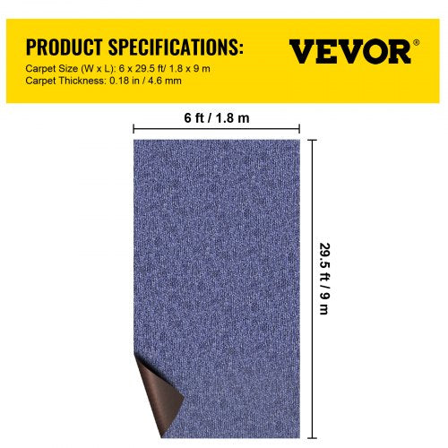 Outdoor Rug for Indoor Use 5.9x29.5' Outdoor Rug with Waterproof Backing Outdoor Rug for Patio Porch Deck Garage Outdoor Area Rug Runner Anti-Slide Porch Mat No Mildew Kitchen Rugs (Blue, 9M) | EU