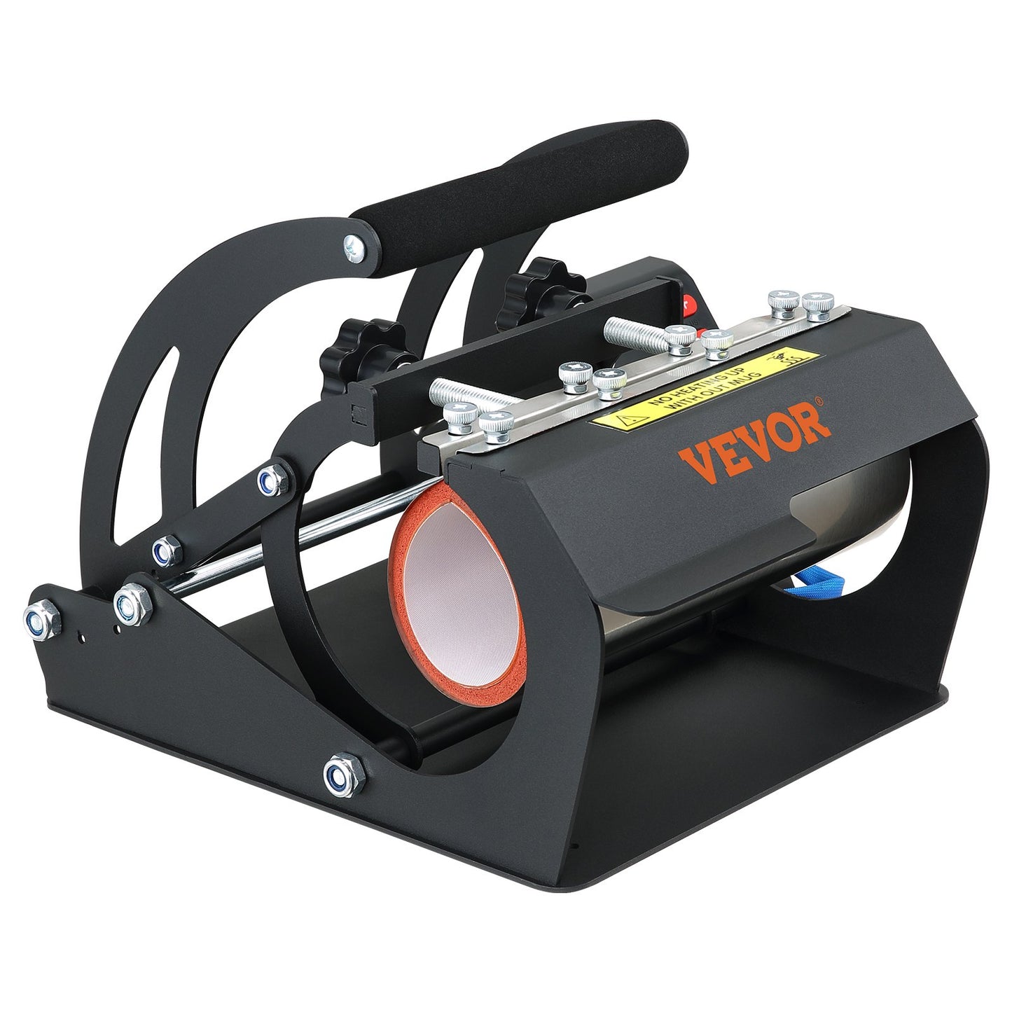 Mug Heat Press, 11oz/11.5cm and 20oz/22cm Two Plates, LCD Mug Press Machine with Removable Transfer Sublimation Mats, DIY Presser for Skinny Coffee Mugs, Silica Gel Printing, Black