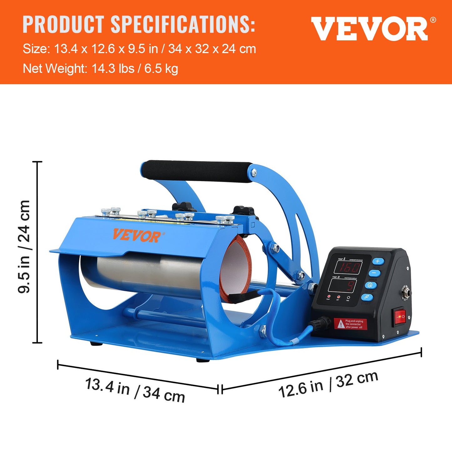 Tassen-Hitzepresse, 11 oz/11,5 cm und 20 oz/22 cm, zwei Platten, LCD-Tassenpresse mit abnehmbaren Transfer-Sublimationsmatten, DIY-Presse für schmale Kaffeetassen, Kieselgeldruck, Blau
