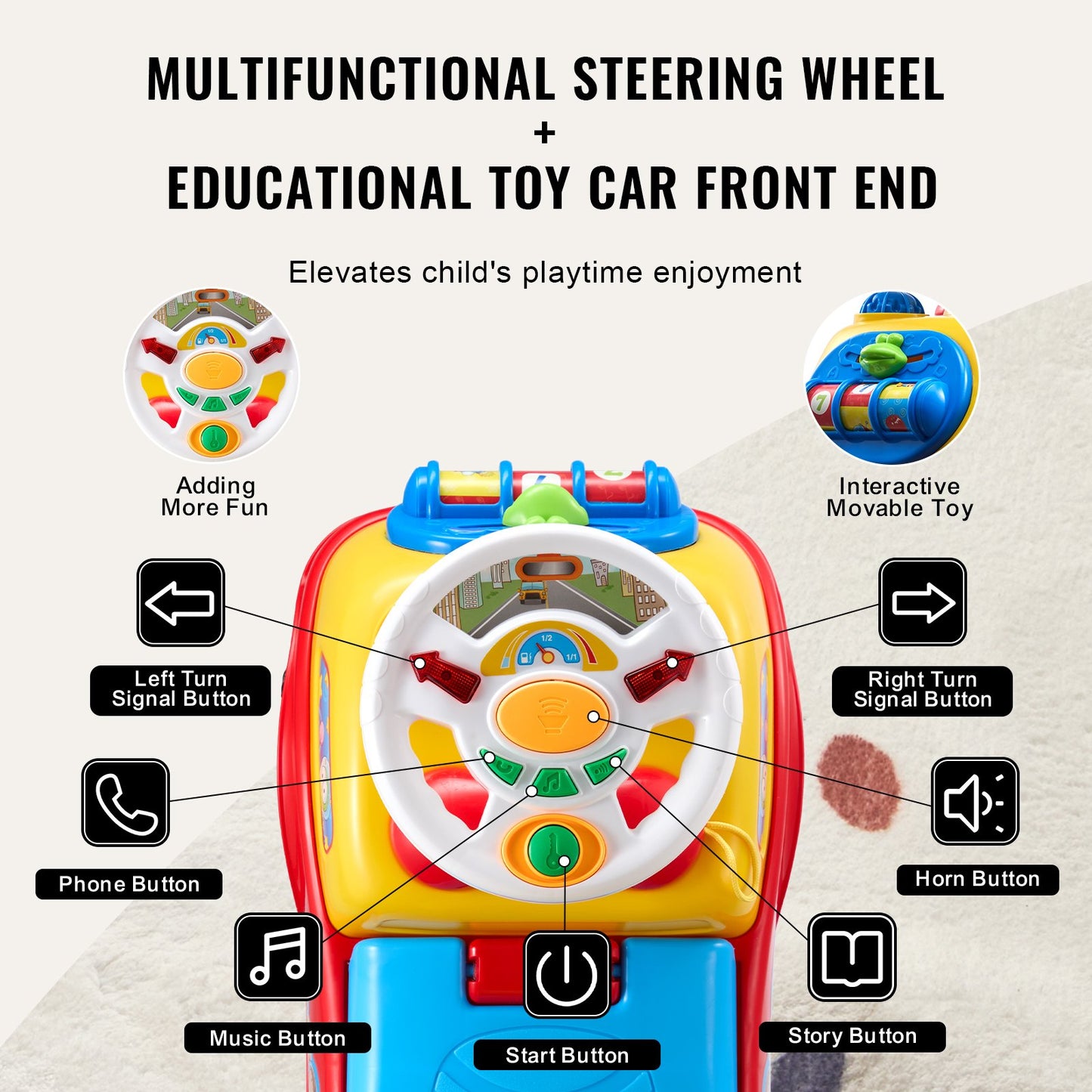 Ride On Car Boys Girls Push Along Toy Car Stroller for Toddlers 1-3 Years