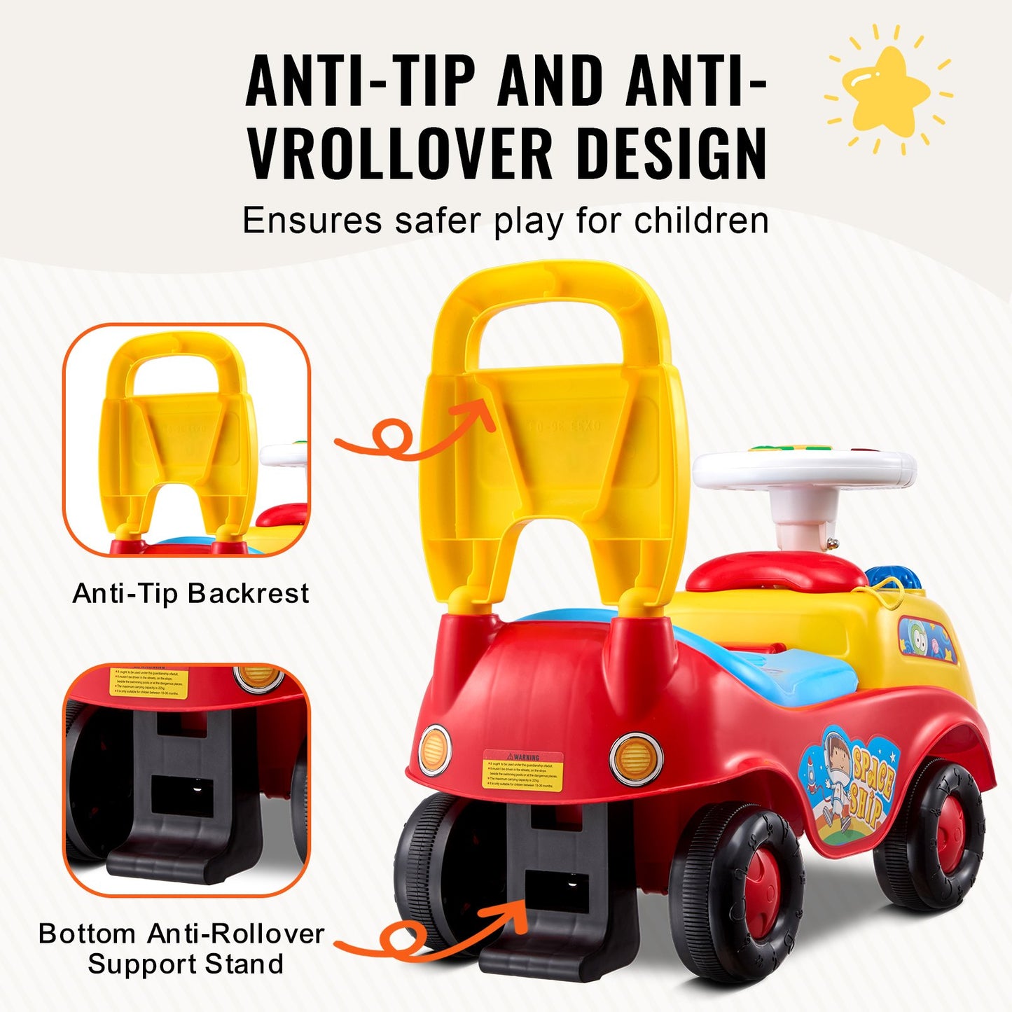 Ride On Car Boys Girls Push Along Toy Car Stroller for Toddlers 1-3 Years