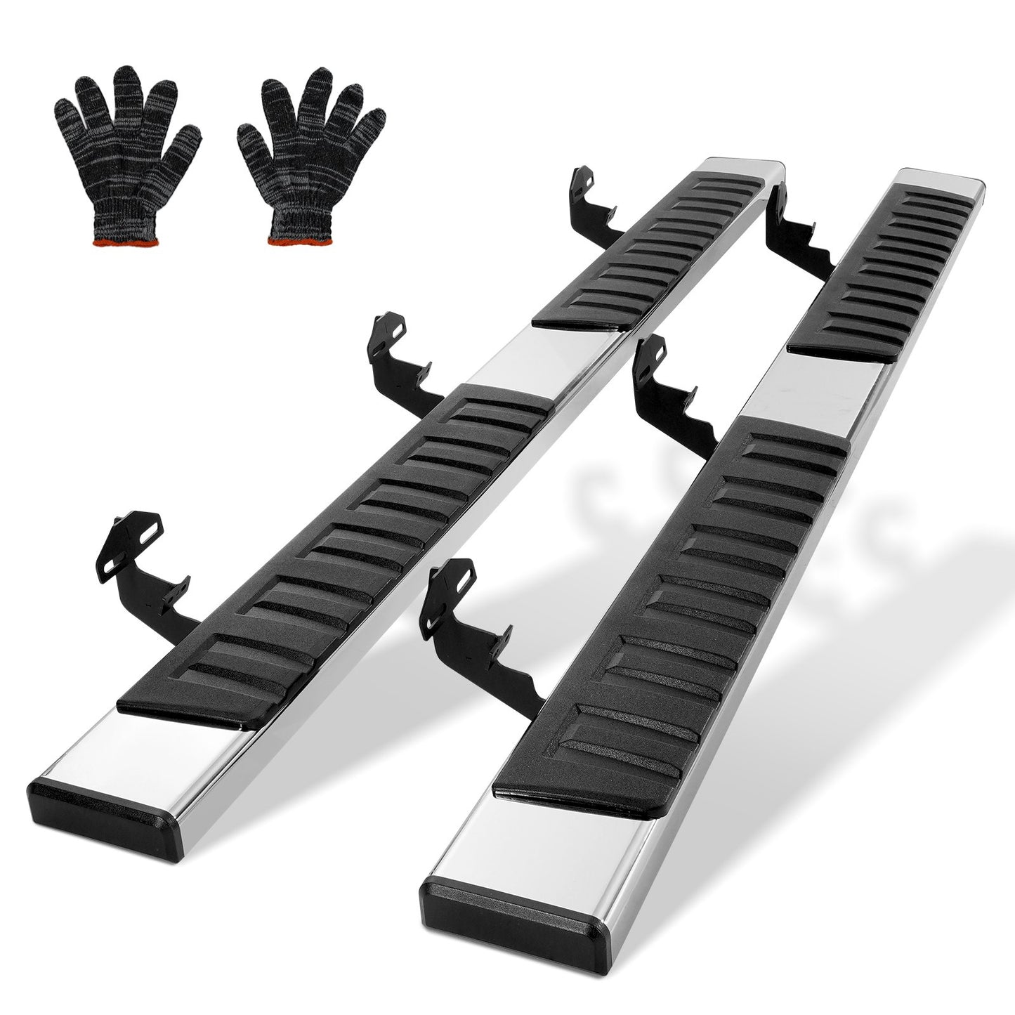 Löpbrädor, 6" stegstänger kompatibla med 2009-2018 Dodge Ram 1500/2010-2023 Ram 2500/3500 (Inkluderar 2019-2023 Classic) Crew Cab, 201 rostfria sidosteg, 500 PCLS