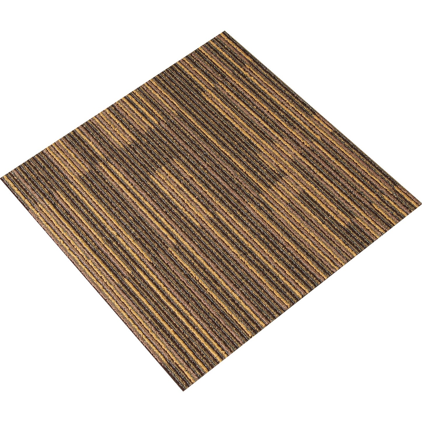 Carpet Tiles Reusable, 20" x 20" Carpet Tiles with Padding Attached, Soft Padded Carpet Tiles, Easy Install DIY for Living Room Bedroom (12 Tiles, Mixed Brown)