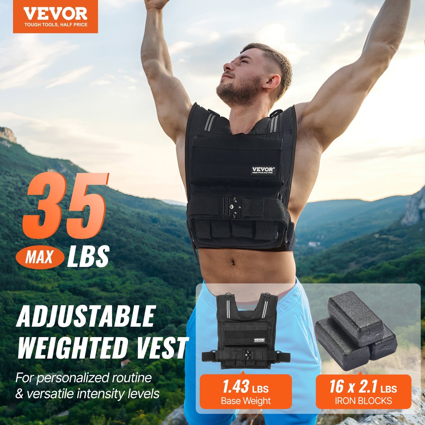 35lb justerbar viktväst för män Kvinnor Styrketräning Löpning
