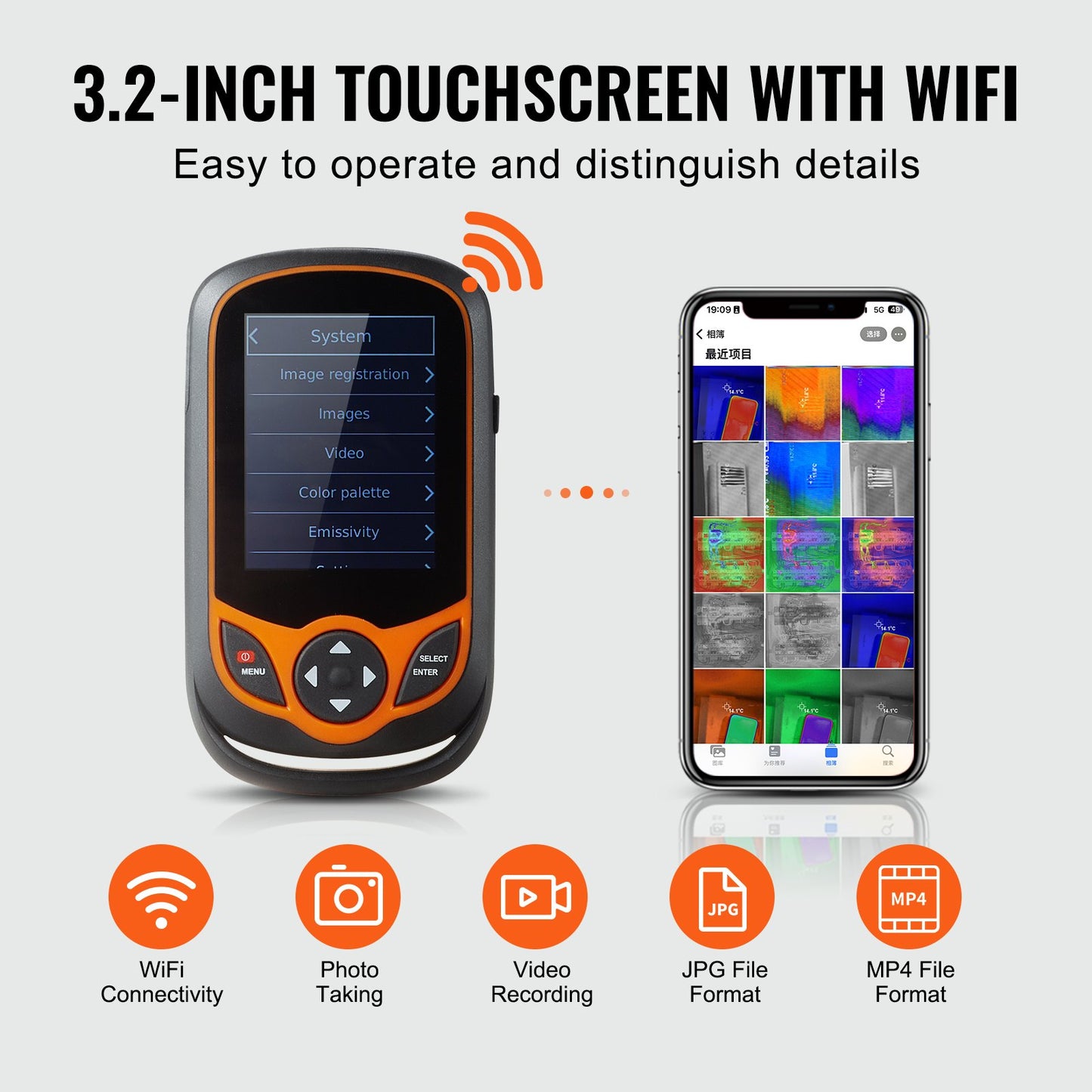 Wärmebildkamera 256x192 IR-Auflösung Taschen-Wärmebildkamera & WiFi
