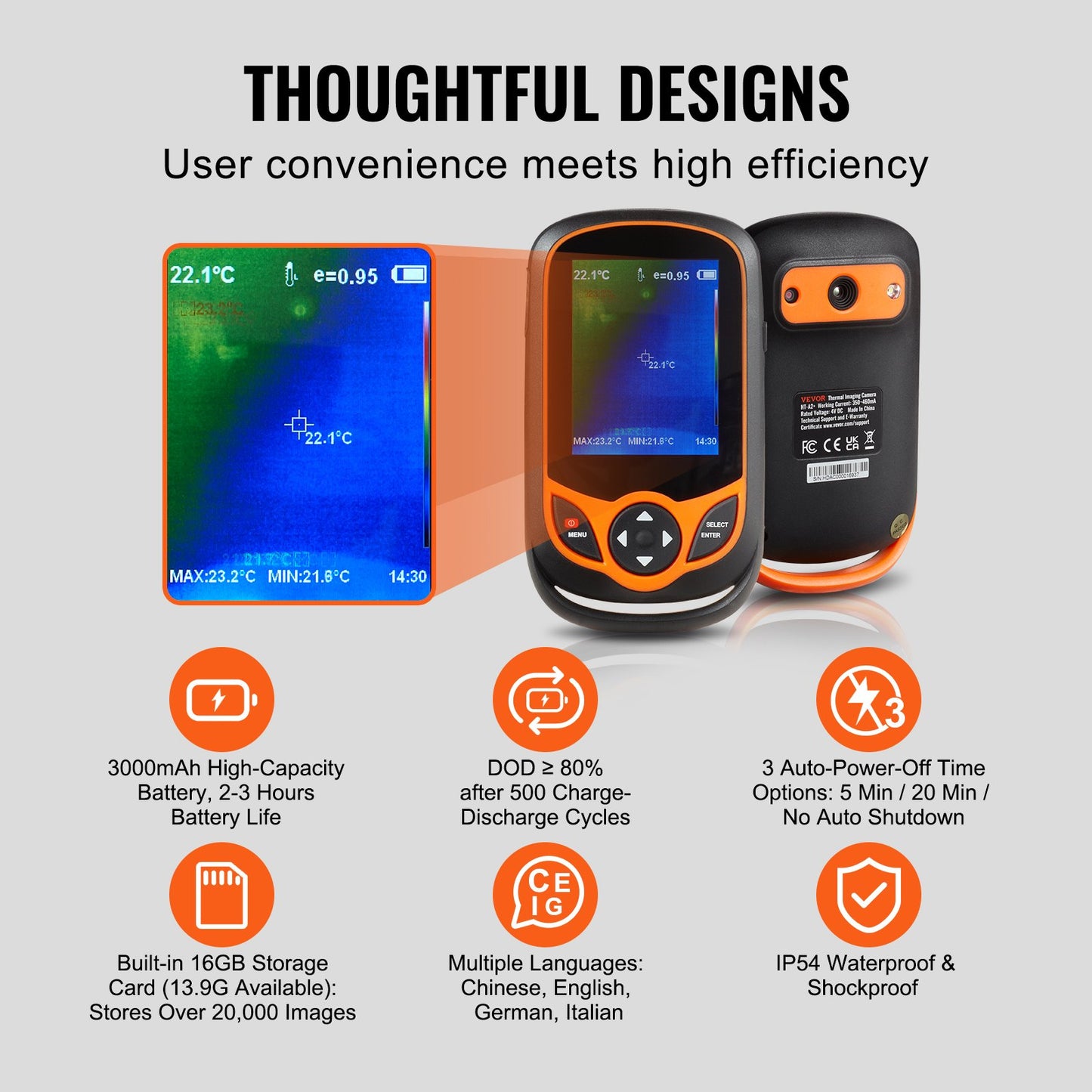 Wärmebildkamera 256x192 IR-Auflösung Taschen-Wärmebildkamera & WiFi