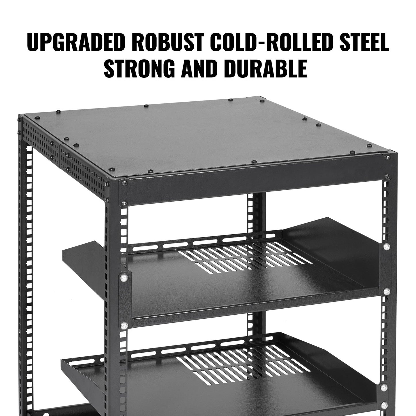 12U Open Frame Server Rack, 15''-40'' einstellbare Tiefe, freistehend oder zur Wandmontage Netzwerk-Server-Rack, 4-Pfosten-AV-Rack mit Rädern, hält alle Ihre Netzwerk-IT-Geräte AV-Ausrüstung Router Modem
