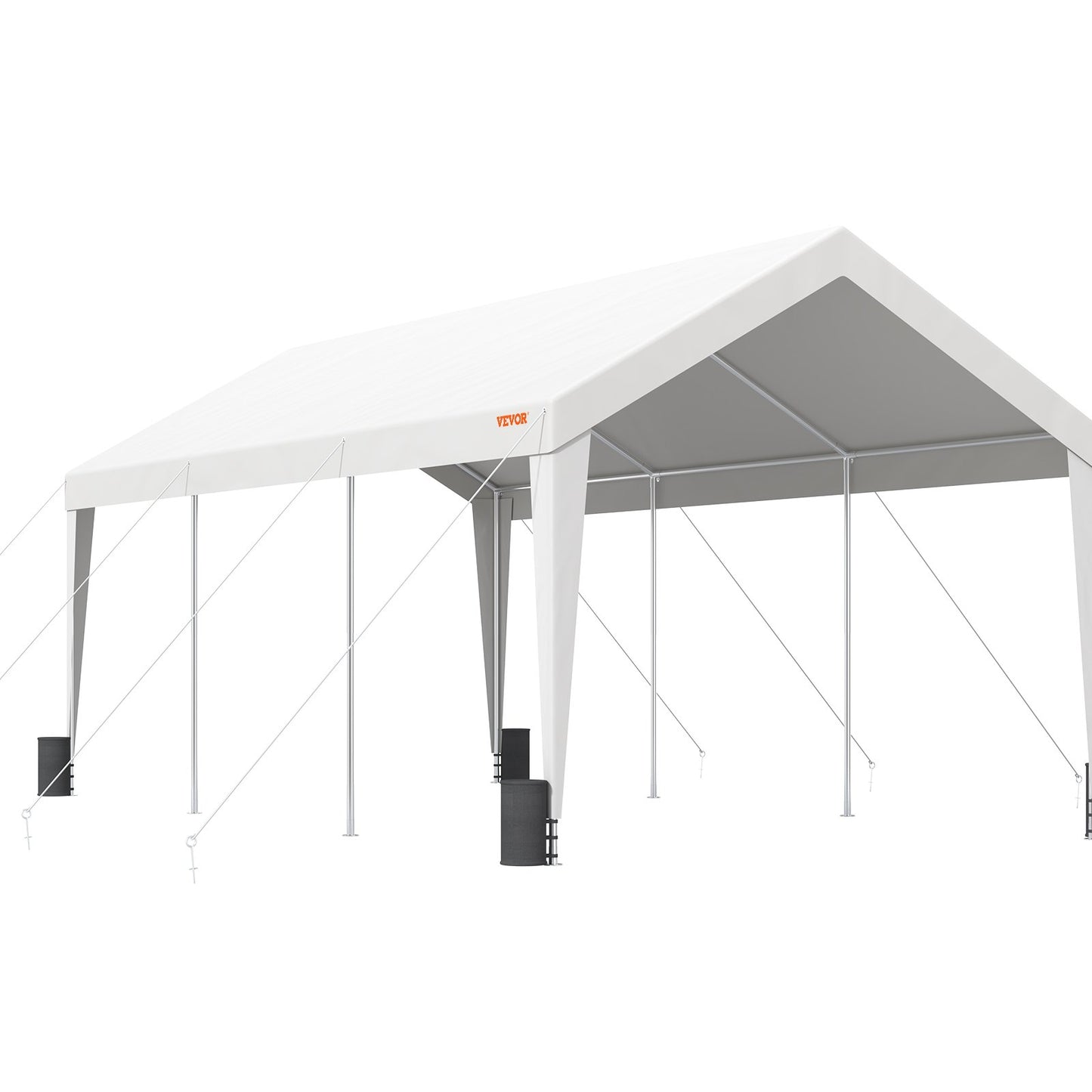 Carport, 10 x 20 Fuß, robustes Auto-Überdach, Garage, Bootsunterstand, Partyzelt mit 8 verstärkten Stangen und 4 Gewichtstaschen, UV-beständige, wasserdichte Plane für SUV, F150, Auto, LKW, Boot
