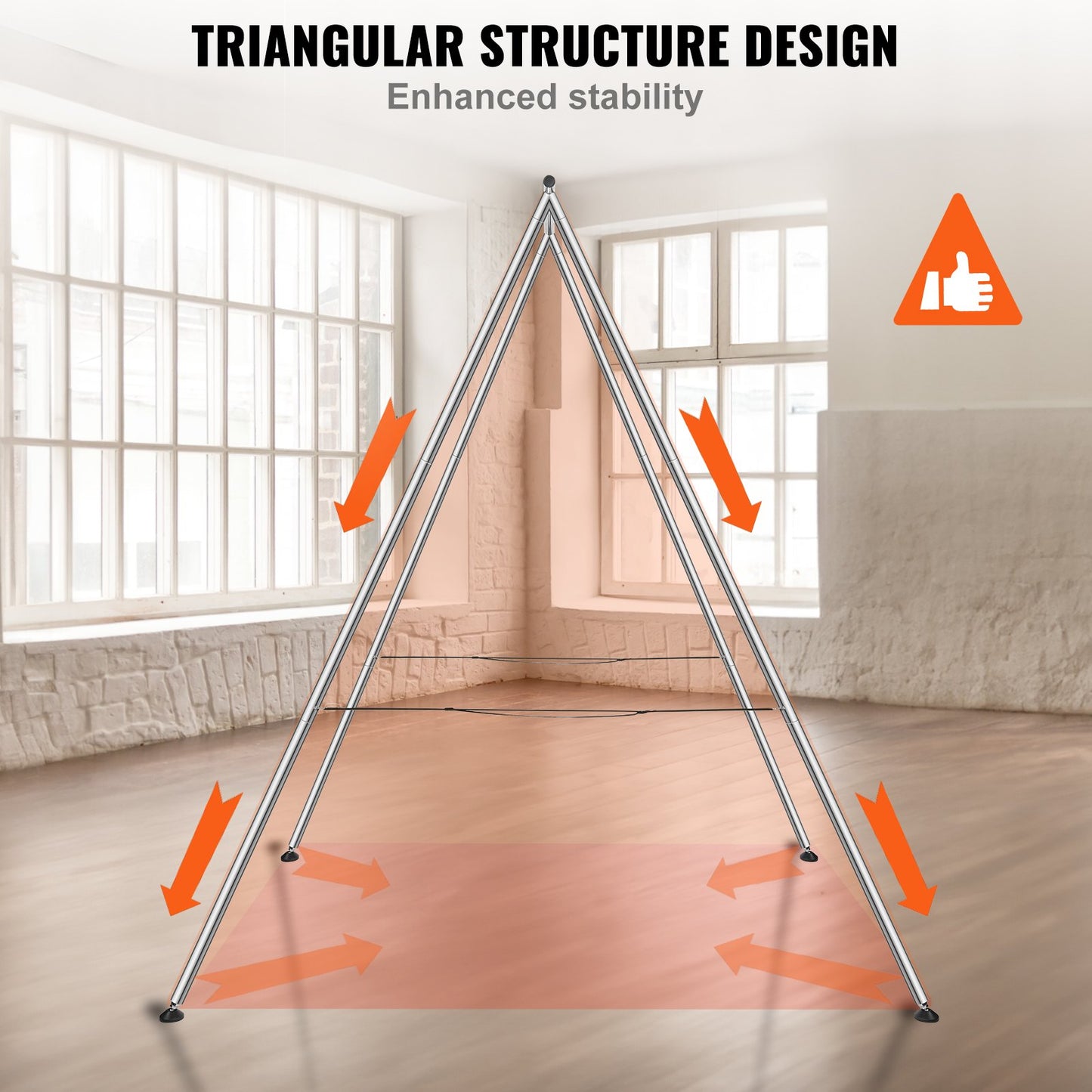 Aerial Yoga Ram, 9,67 fot höjd Yoga Swing Stand, Max 551,15 lbs Belastning Förkromat stålrör Inversion Yoga Swing Stand Yoga Rig Yoga Sling Inversion Utrustning för inomhus utomhus Aerial Yoga