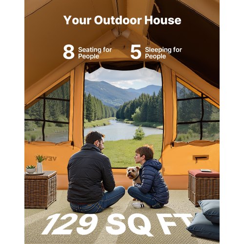 inflatable tent for camping 5-8 person glamping tent with pump Easy to set up | EU