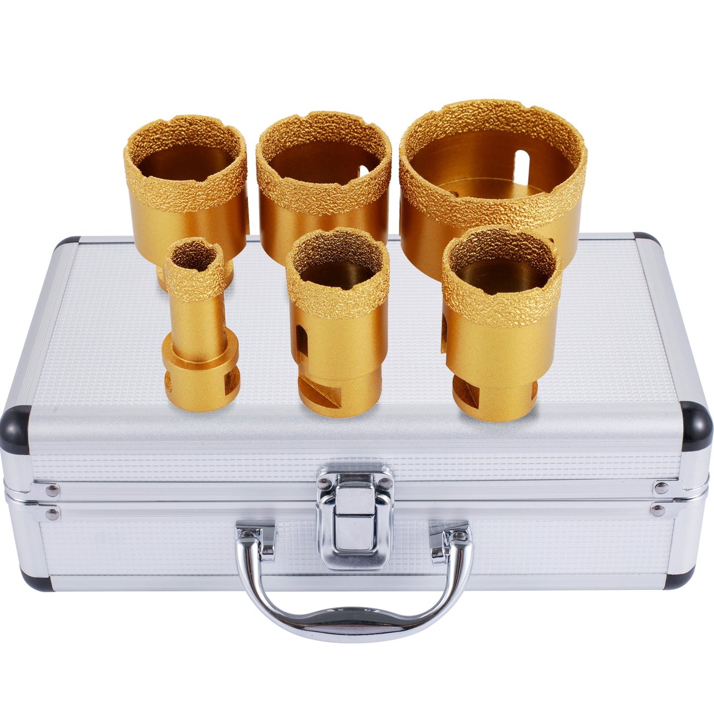 Diamond Hole Saw Set 6 PCS Diamond Drill Bits Set with 20mm-68mm Diamond Drill Bits for Ceramic Tiles Marble