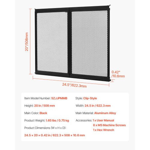 RV-skärmdörrskydd 622,3 x 508 mm dörrgaller aluminiumlegering för husdjur