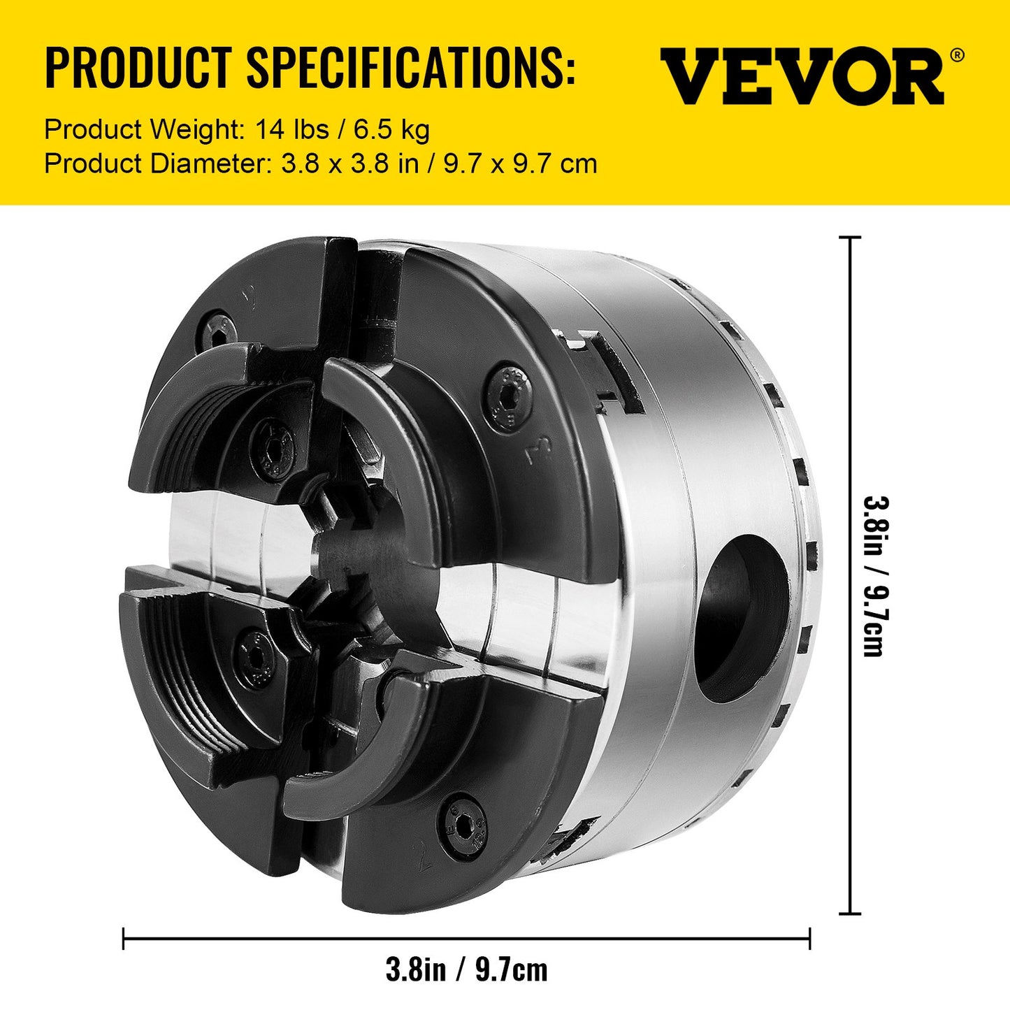 Lathe Chuck 3.75 Inch Wood Lathe Chuck 4 Jaw Lathe Chuck Set Nova Lathe Chuck Wood Lathe Bowl Chuck with Quality Accessories Bevel Gear and a Case for Woodworking